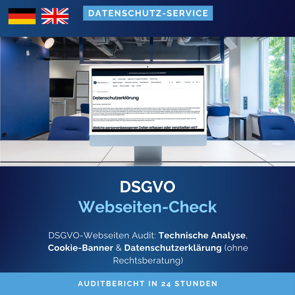 Webseiten Audit / DSGVO-Check | Technische Analyse, Cookie-Banner, Datenschutzerklärung | Sofort buchbar