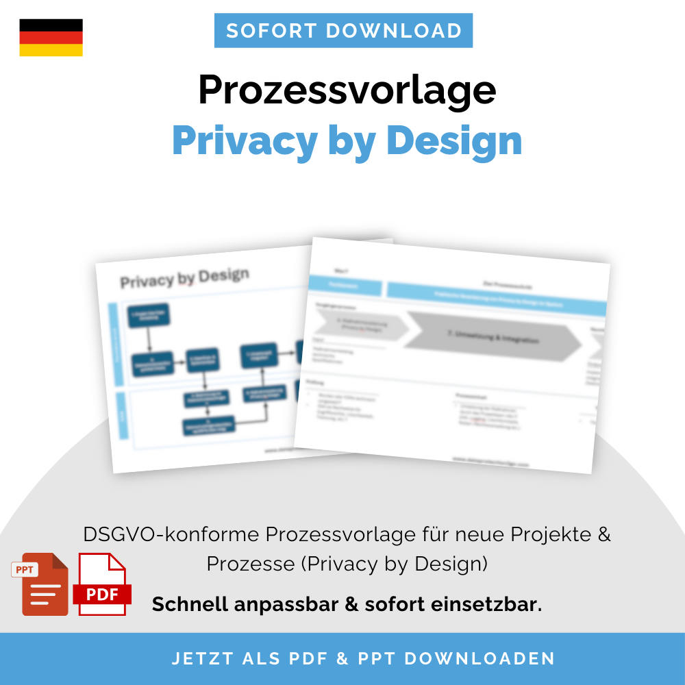 DSGVO-konforme Prozessvorlage Privacy by Design – für neue Projekte & Prozesse