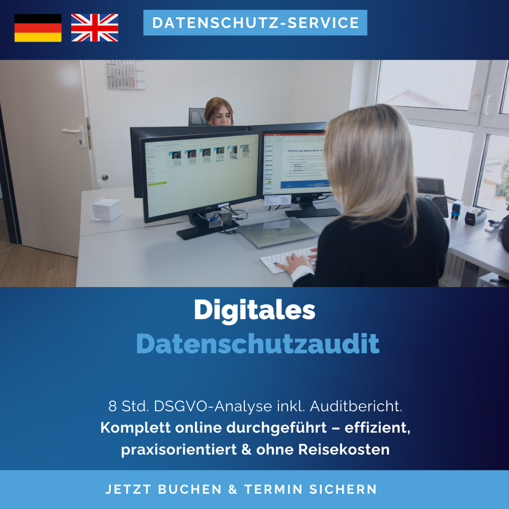 Digitales Datenschutzaudit – 8 Std. DSGVO-Analyse & Maßnahmen - Deutsch & Englisch