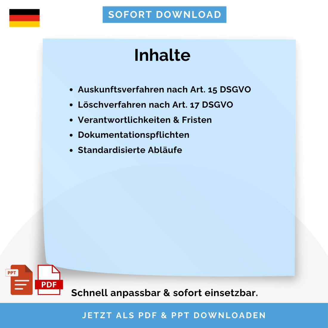 Prozessvorlage Betroffenenrechtemanagement – Auskunft & Löschung (DSGVO-konform)