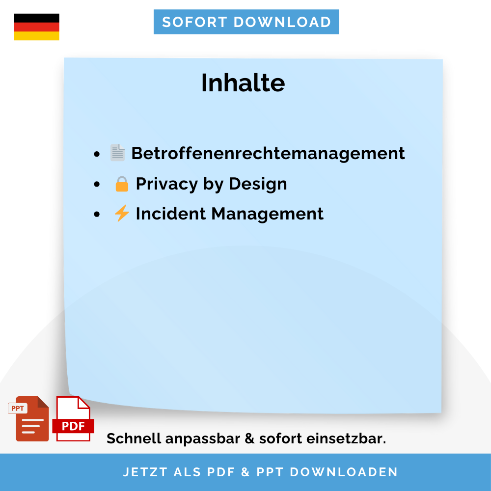 Konforme Prozessvorlagen DSGVO – Betroffenenrechte, Privacy by Design & Incident Management