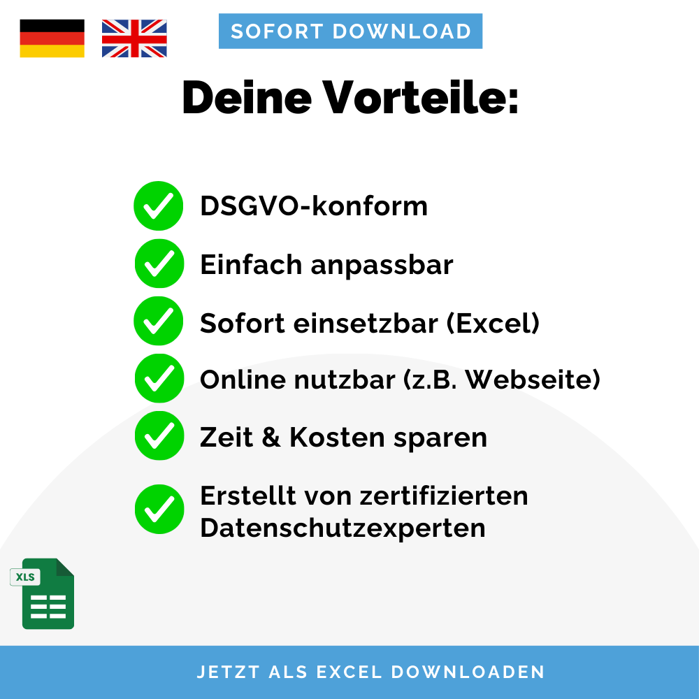 Datenschutz Audit Checkliste – 220 Fragen für DSGVO & GDPR Compliance (DE & EN)