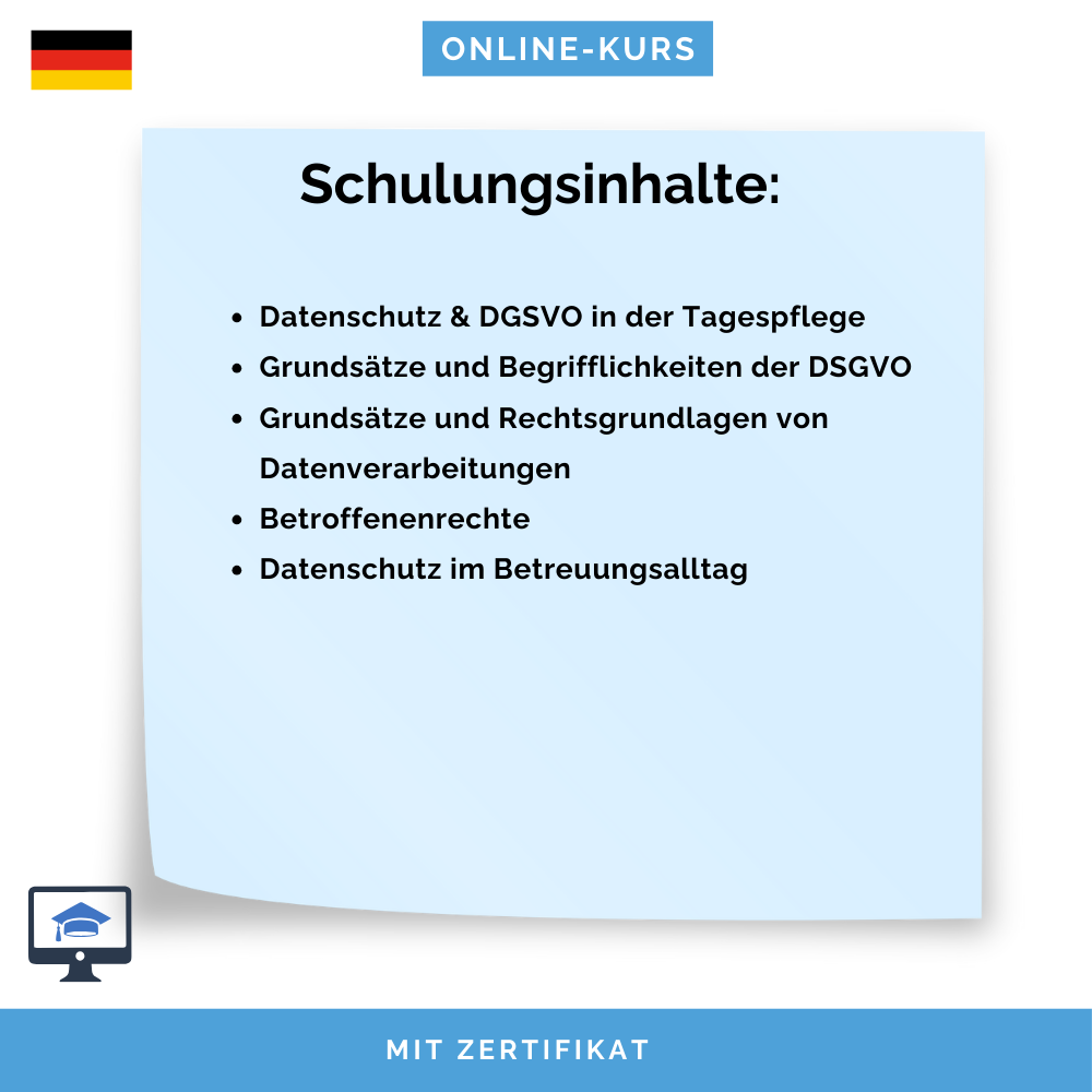 Datenschutzschulung für Tageseltern (Tagesmütter & Tagesväter) – DSGVO Kindertagespflege